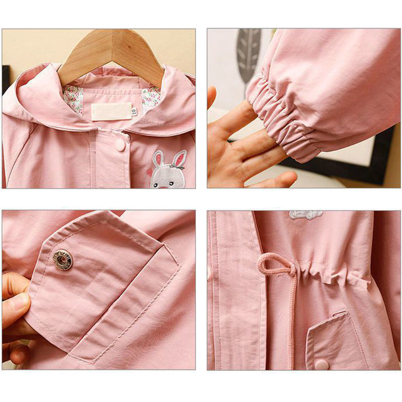 Cute Rabbit Hooded Windbreaker for Kids' Casual Wear