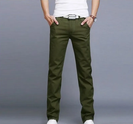 Men’s Casual Straight-Leg Cotton Pants