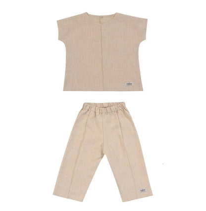 Ramie Baby/Kid Clothing Set - Beige
