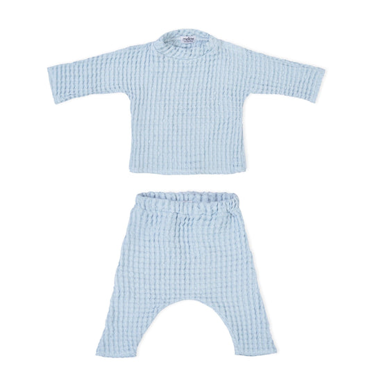 Linen Baby/Kid Clothing Set - Blue