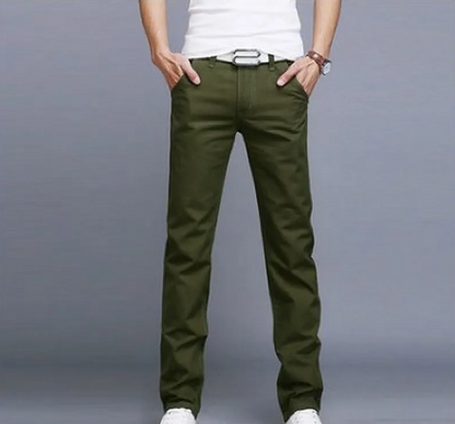 Men’s Casual Straight-Leg Cotton Pants