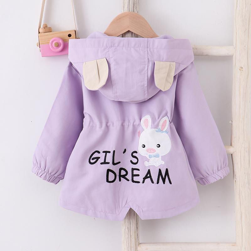 Cute Rabbit Hooded Windbreaker for Kids' Casual Wear