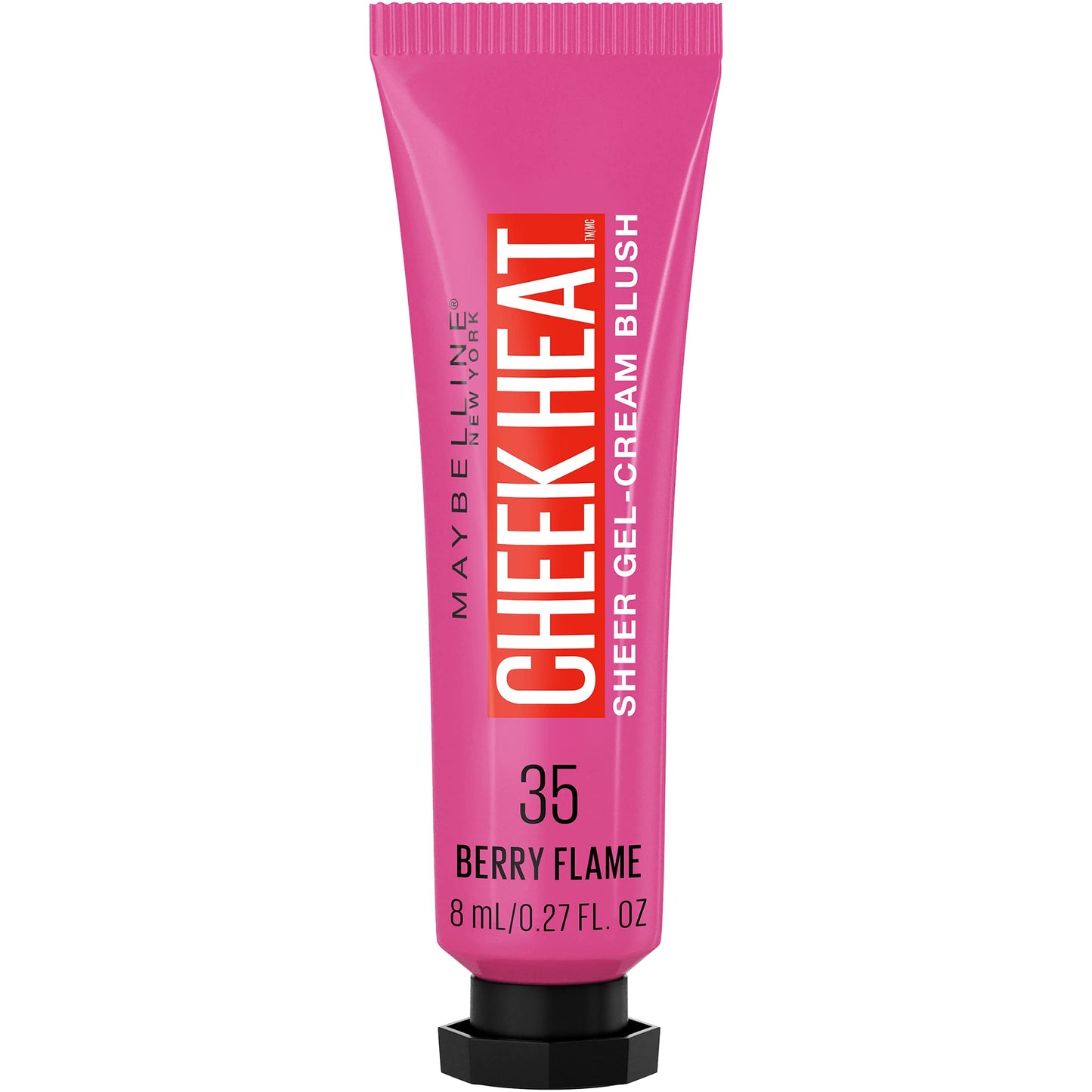 Maybelline Cheek Heat Gel-Cream Blush Makeup Lightweight Breathable Feel Sheer Flush Of Color Natural-Looking Dewy Finish Oil-Free Berry Flame 1 Count