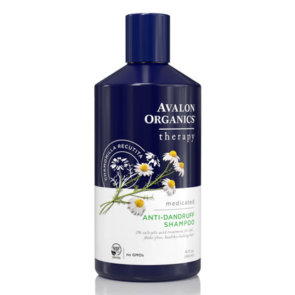 Avalon Organics Therapy Medicated Anti-Dandruff Shampoo for Soft Flake-Free Hair 14 Fluid Ounces