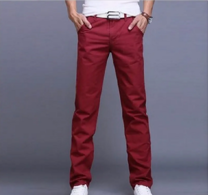 Men’s Casual Straight-Leg Cotton Pants